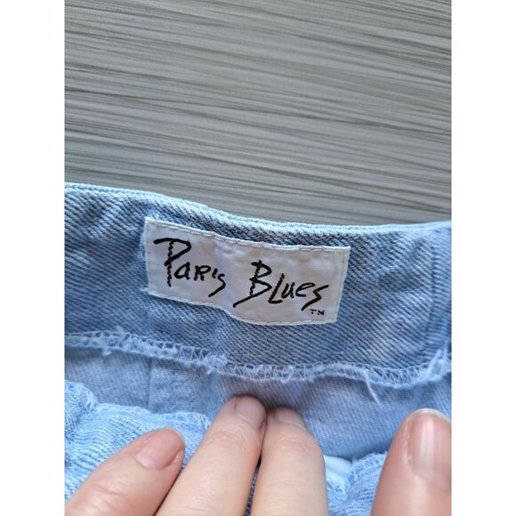 Vintage Paris Blues Light Wash Denim High-Waisted Pleated Shorts Size 26" USA - Picture 2 of 6